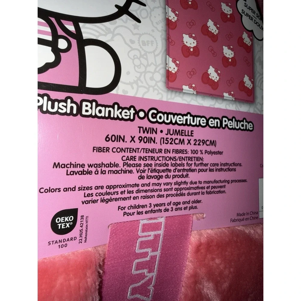 Two Queen And Twin Hello Kitty With Pink  Bow Valentines Day Blankets